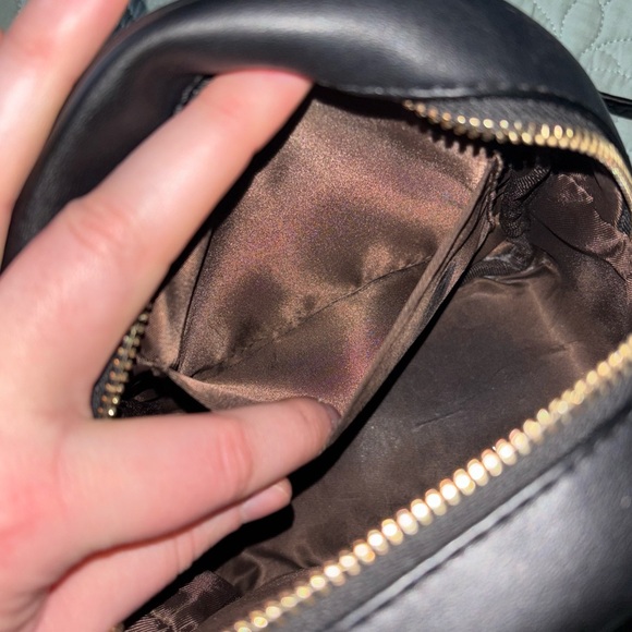 Faux Black Leather Backpack / Purse - Picture 10 of 15